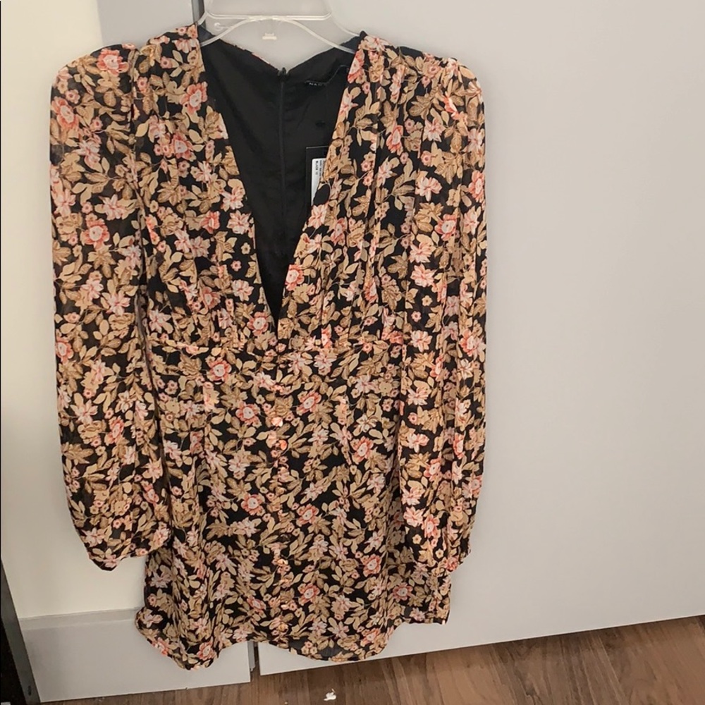 NastyGal low cut long sleeved dress